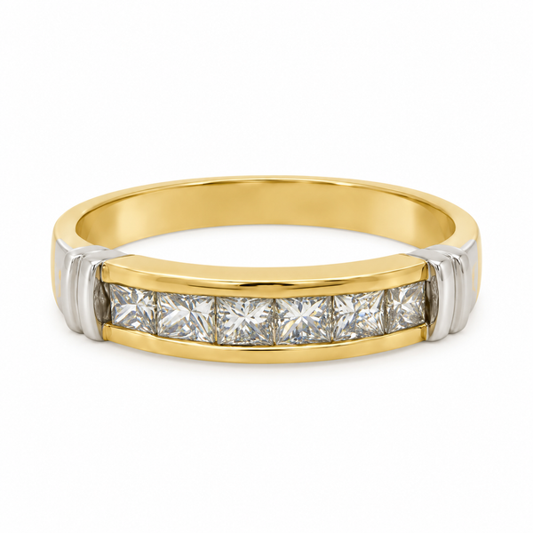 0.50 CTW Diamond 18K Yellow & White Gold Band