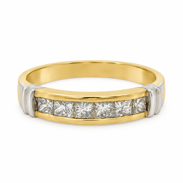 0.50 CTW Diamond 18K Yellow &amp; White Gold Band