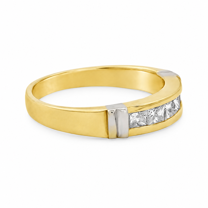 0.50 CTW Diamond 18K Yellow &amp; White Gold Band