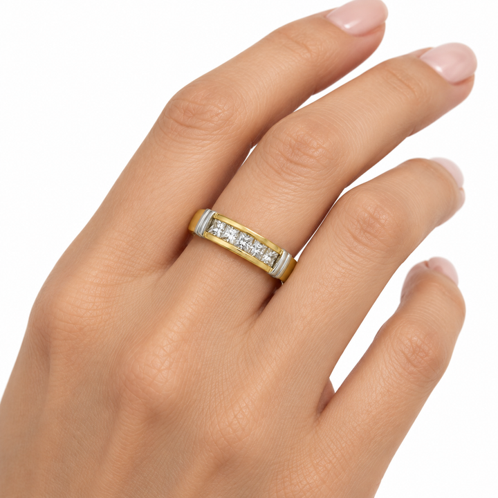 0.50 CTW Diamond 14K Yellow &amp; White Gold Band