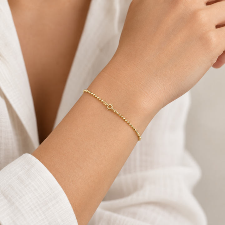 14K Yellow Gold Italian Ball Chain Bracelet