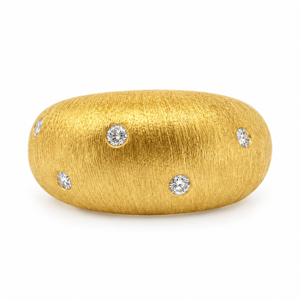 Sal Praschnik 0.24 CTW Round Diamonds 18K Yellow Gold Dome Ring