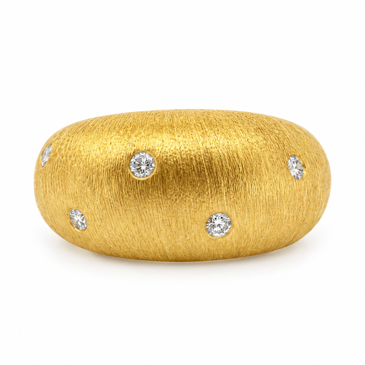 Sal Praschnik 0.24 CTW Round Diamonds 18K Yellow Gold Dome Ring