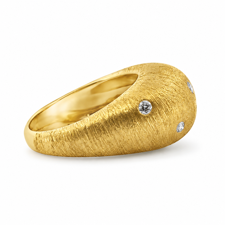 Sal Praschnik 0.24 CTW Round Diamonds 18K Yellow Gold Dome Ring