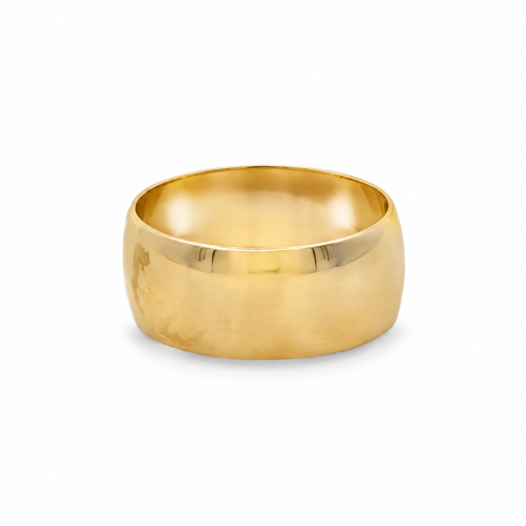 14K Yellow Gold Wide Band – 8mm