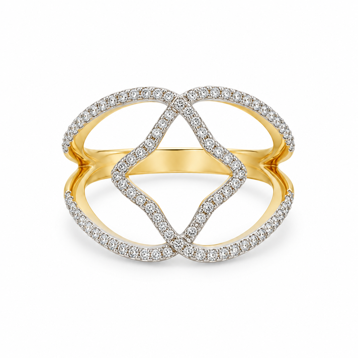 0.48 CTW Diamond 14K Yellow &amp; White Gold Openwork Ring