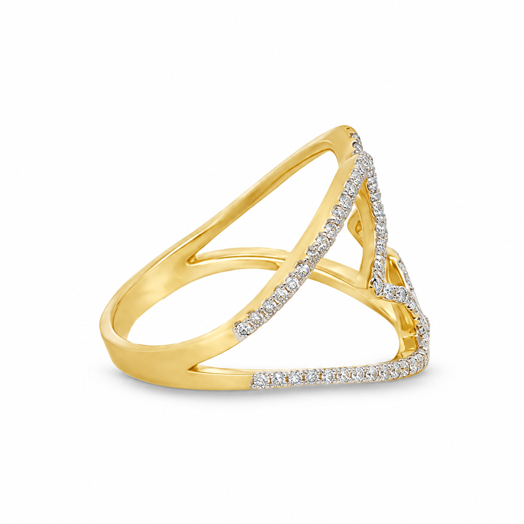 0.48 CTW Diamond 14K Yellow &amp; White Gold Openwork Ring