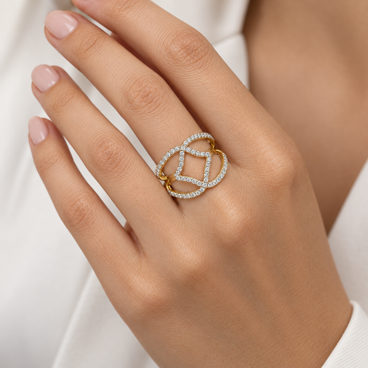 0.48 CTW Diamond 14K Yellow &amp; White Gold Openwork Ring
