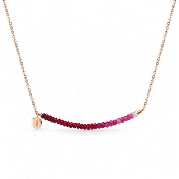 Ruby 14K Rose Gold Ombré Beaded Necklace