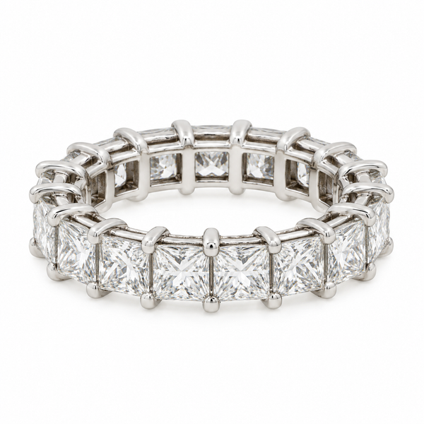 5.58 CTW Princess Cut Diamond Platinum Eternity Band