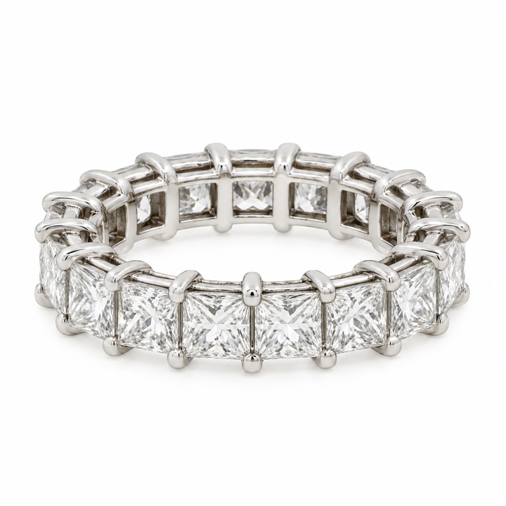 5.58 CTW Princess Cut Diamond Platinum Eternity Band