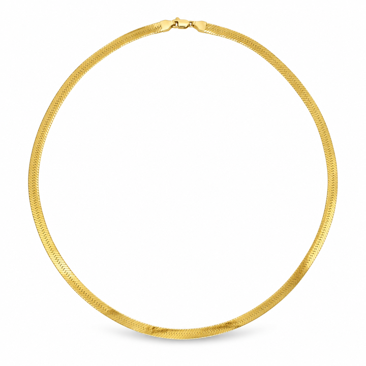 14K Yellow Gold 4.75mm Herringbone Chain Necklace