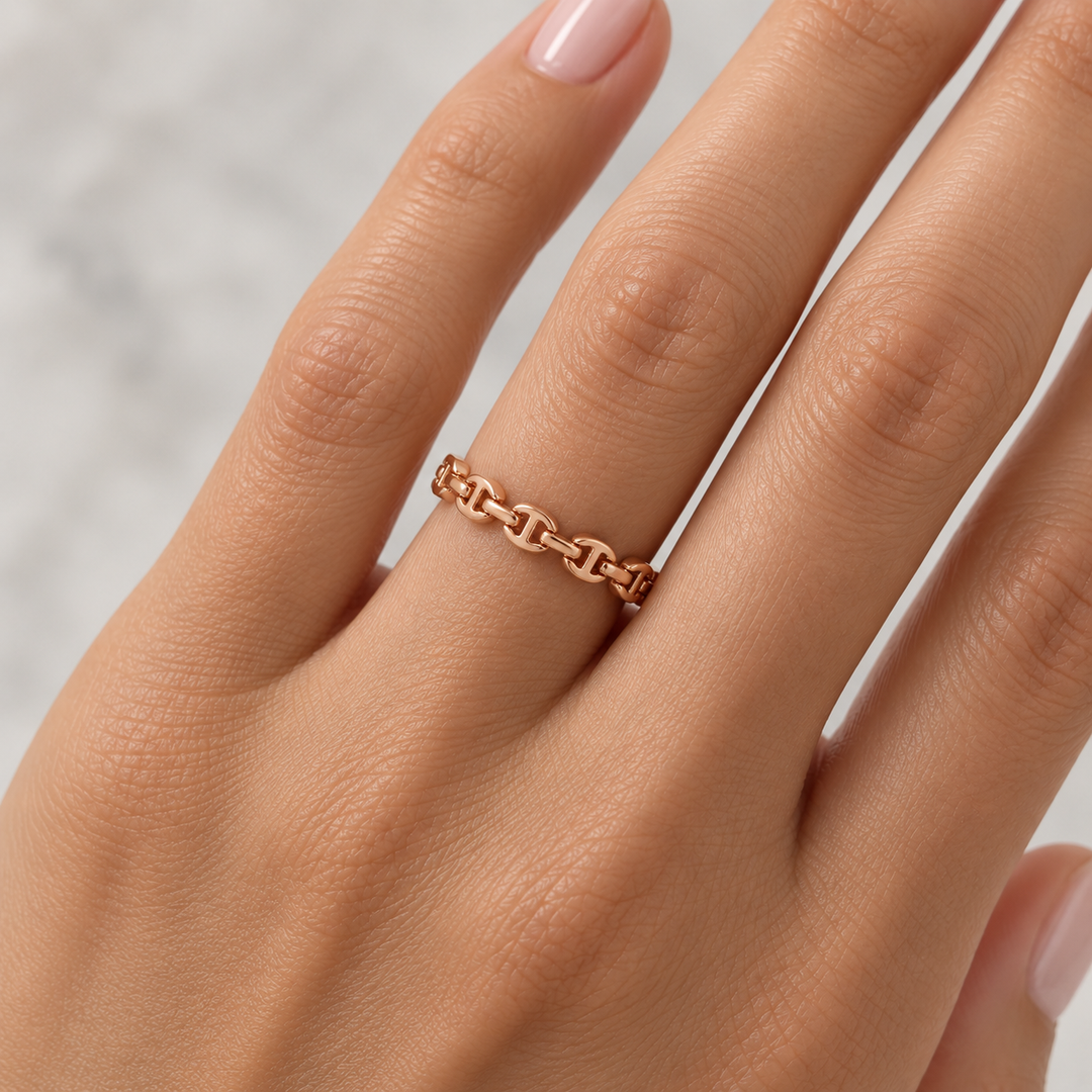 Hoorsenbuhs 18K Rose Gold Link Band Ring