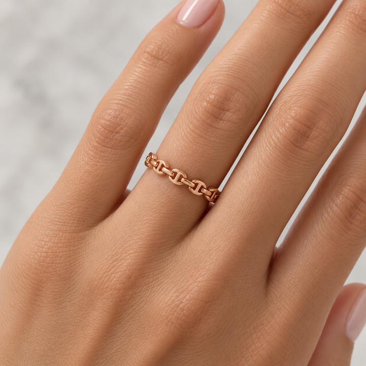 Hoorsenbuhs 18K Rose Gold Link Band Ring