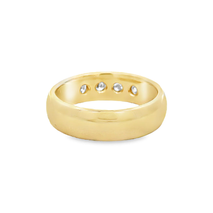 0.50 CTW Oval Diamond 14K Yellow Gold Unisex Band