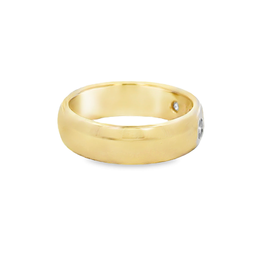 0.50 CTW Oval Diamond 14K Yellow Gold Unisex Band