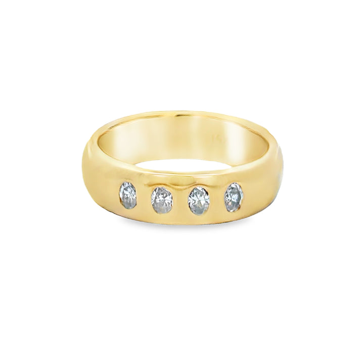 0.50 CTW Oval Diamond 14K Yellow Gold Unisex Band