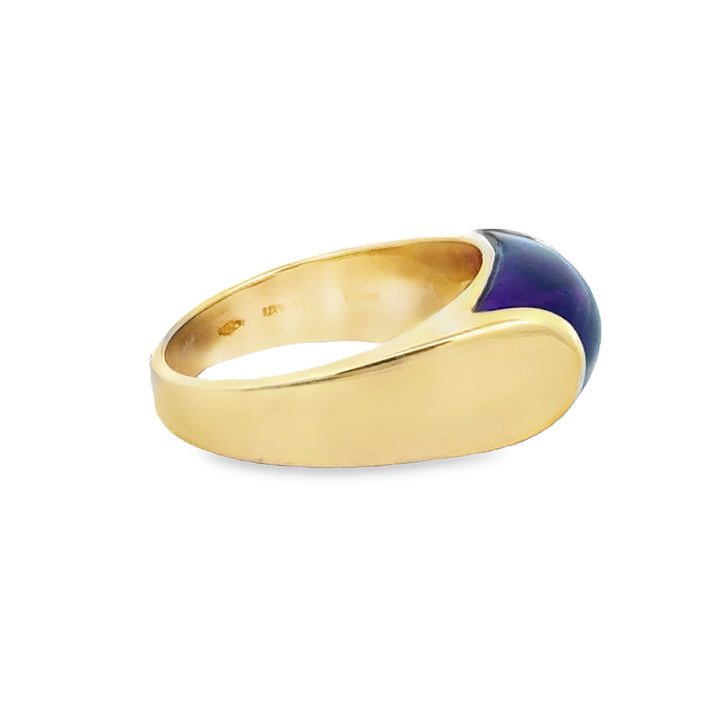 Pre-Owned Bulgari Amethyst Sugarloaf 18K Yellow Gold Ring