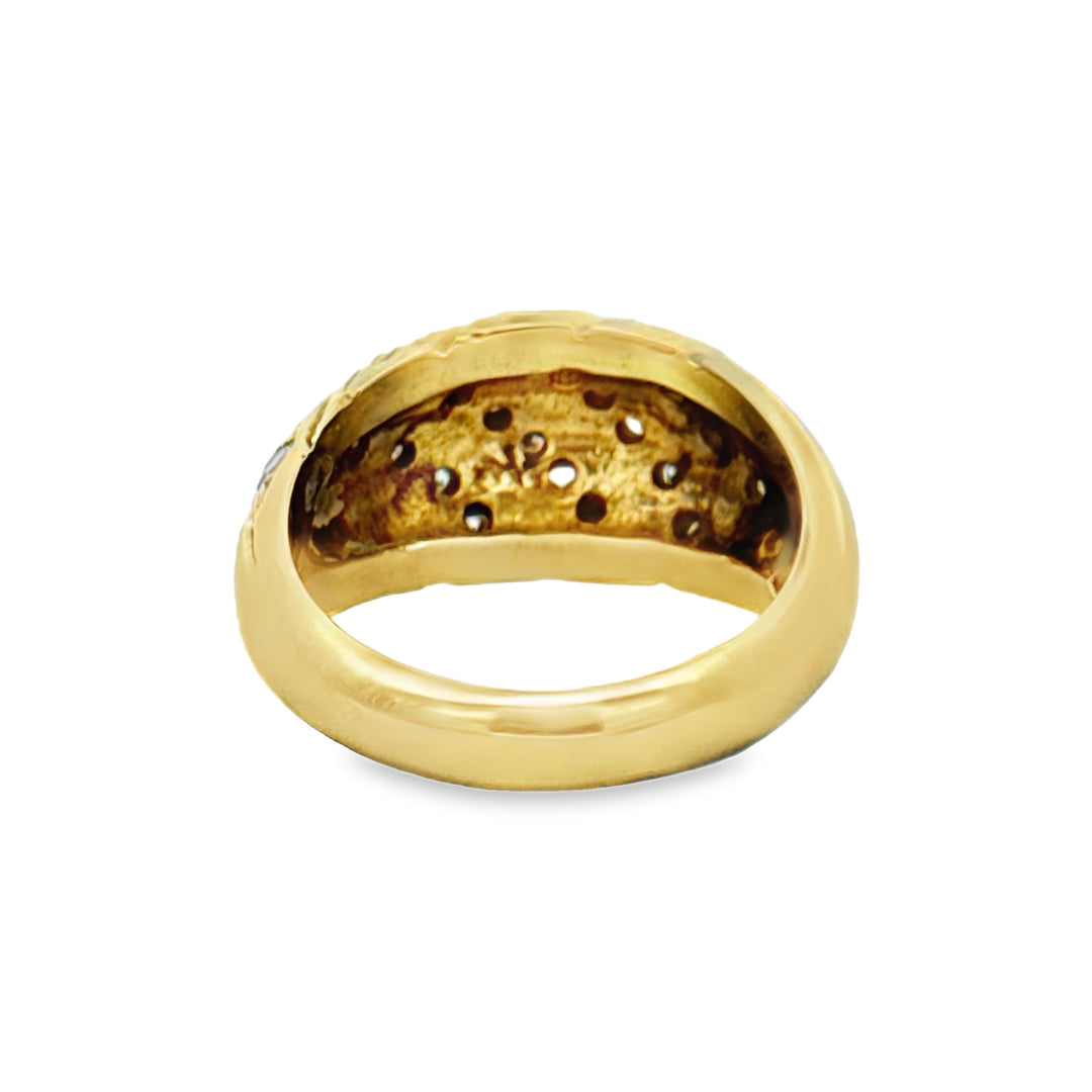1.00 CTW Diamond 14K Yellow Gold Dome Ring