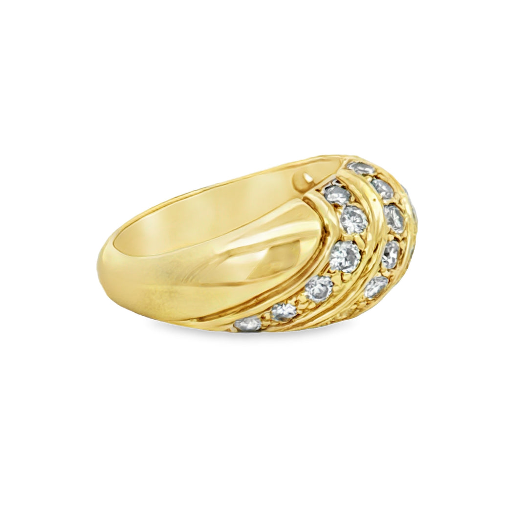 1.00 CTW Diamond 14K Yellow Gold Dome Ring