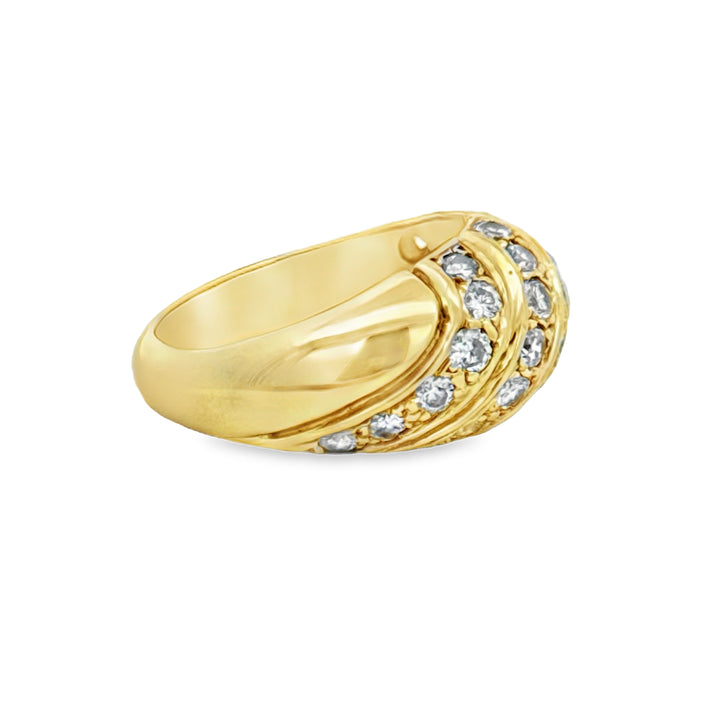 1.00 CTW Diamond 14K Yellow Gold Dome Ring