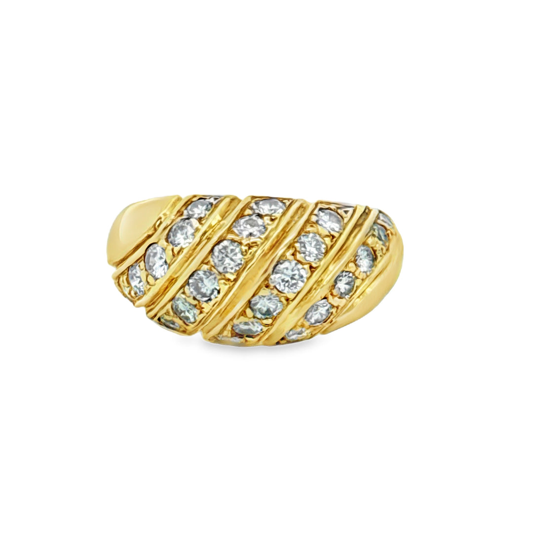 1.00 CTW Diamond 14K Yellow Gold Dome Ring