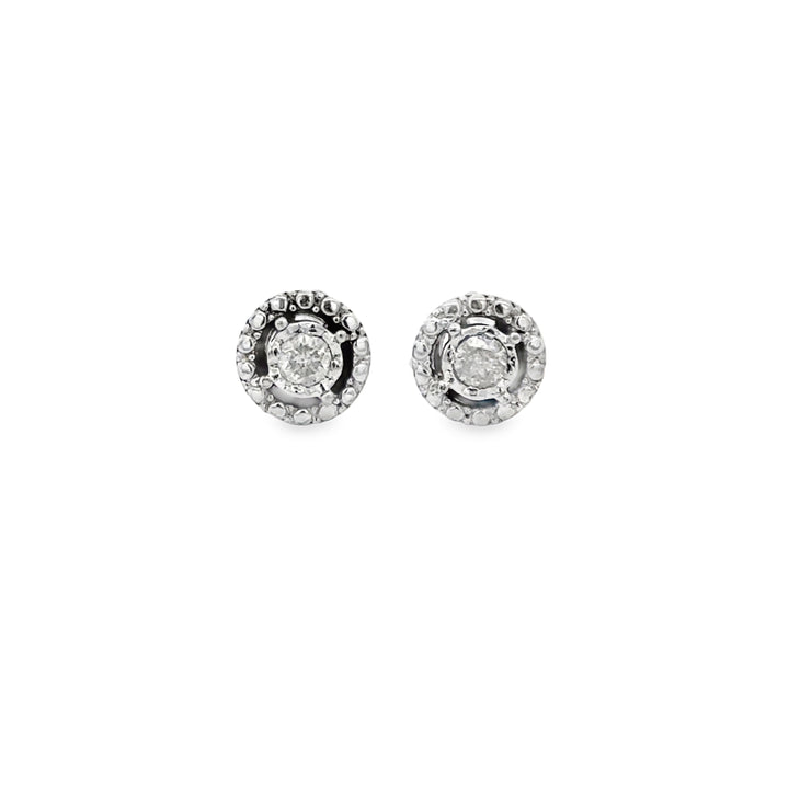 0.12 CTW Diamond 14K White Gold Stud Earrings