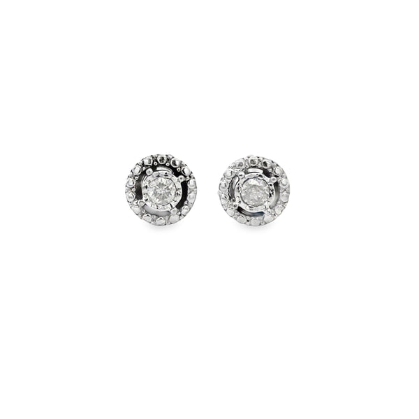 0.12 CTW Diamond 14K White Gold Stud Earrings