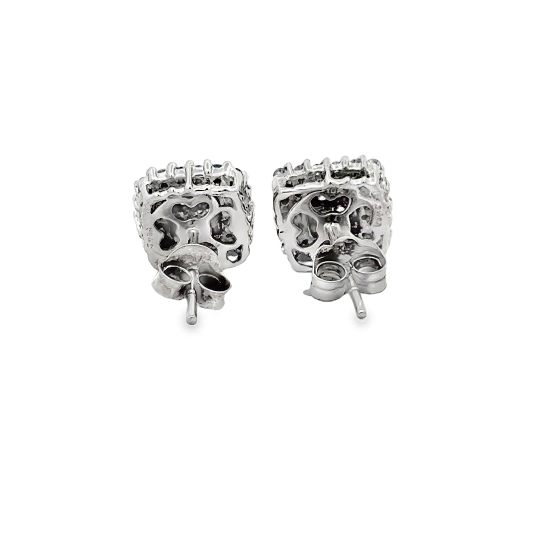 0.55 CTW White &amp; Black Diamond 10K White Gold Stud Earrings
