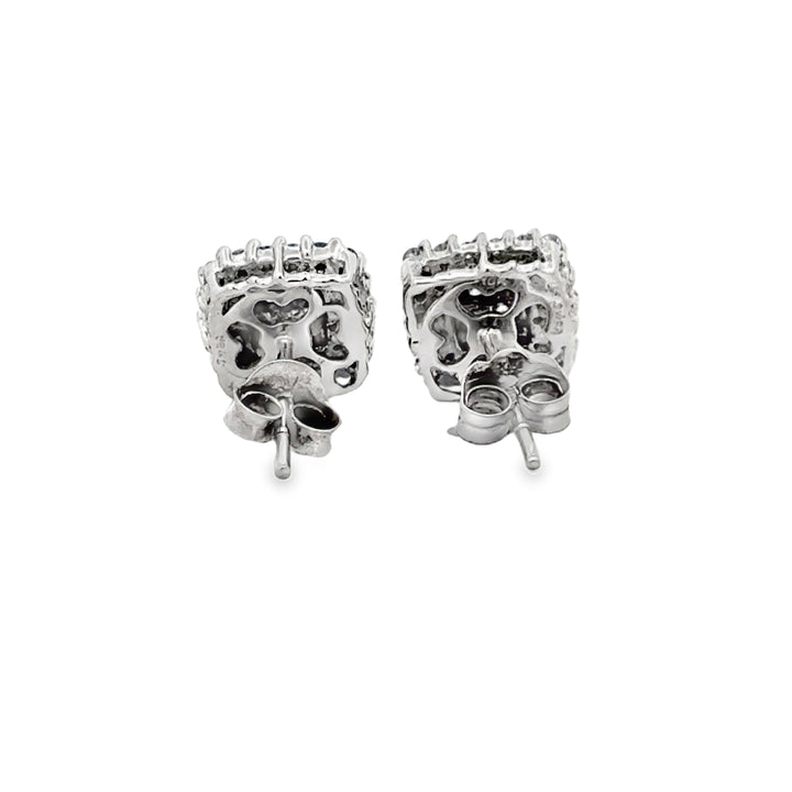 0.55 CTW White &amp; Black Diamond 10K White Gold Stud Earrings