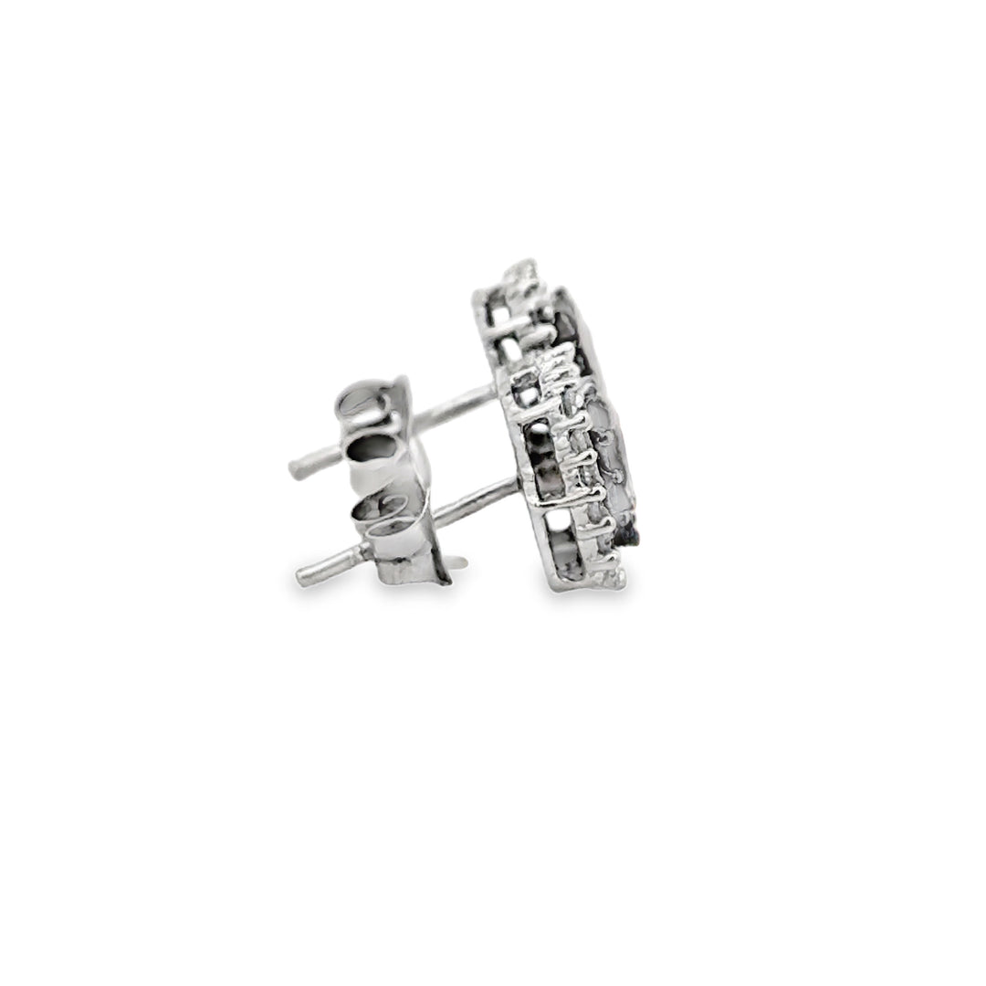0.55 CTW White &amp; Black Diamond 10K White Gold Stud Earrings