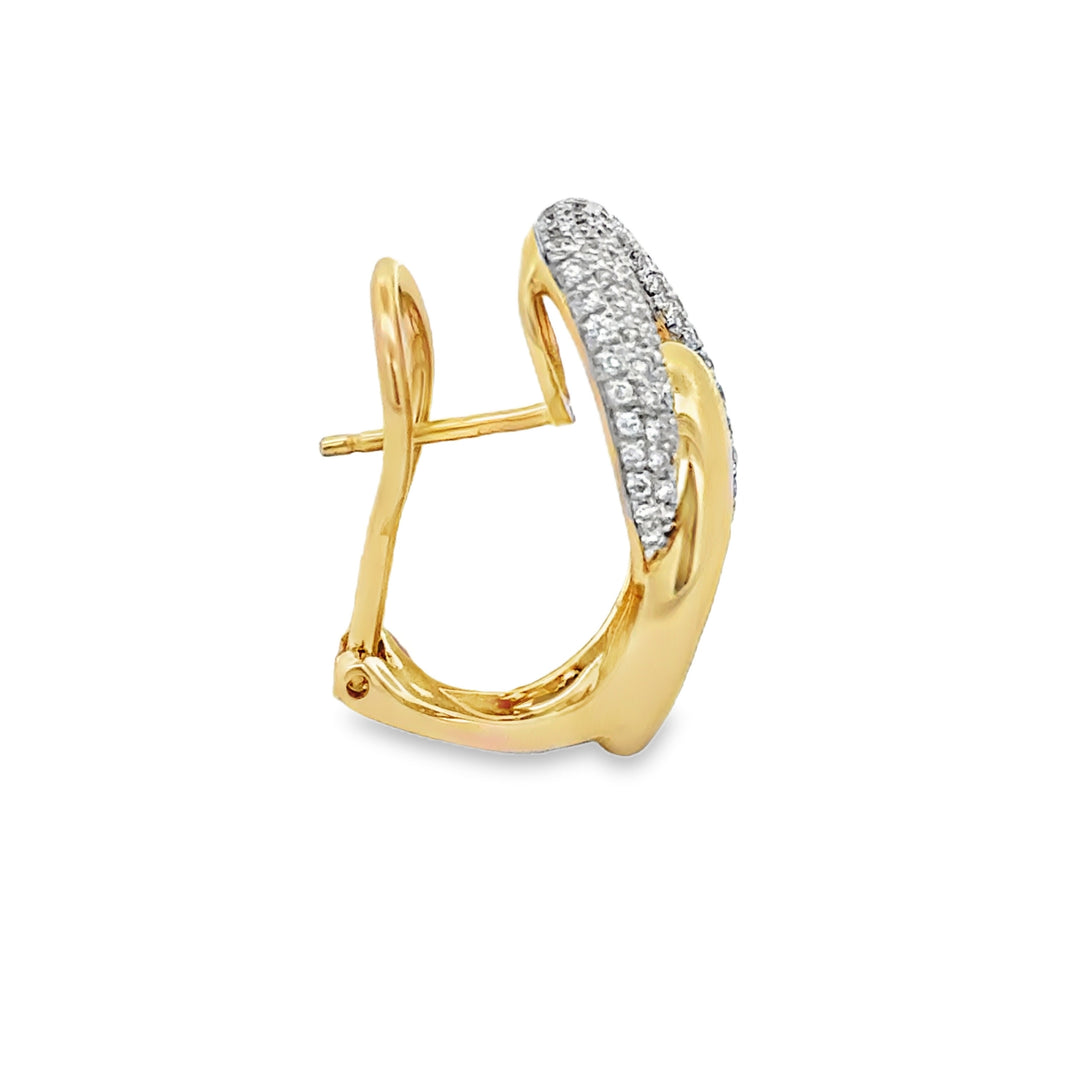 1.00 CTW Pavé Diamond 14K Yellow Gold Interlocking Earrings