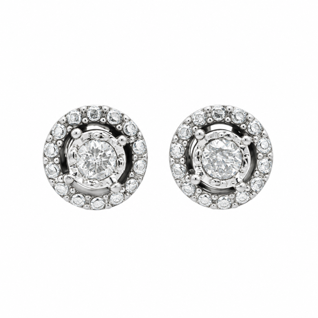0.12 CTW Diamond 14K White Gold Stud Earrings