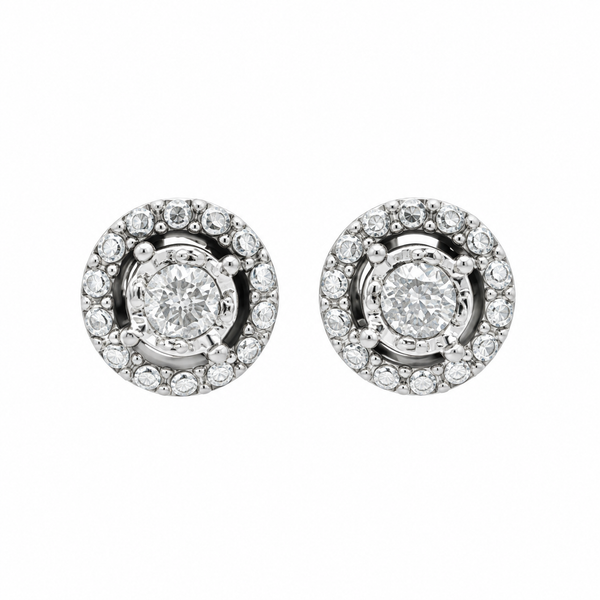 0.12 CTW Diamond 14K White Gold Stud Earrings