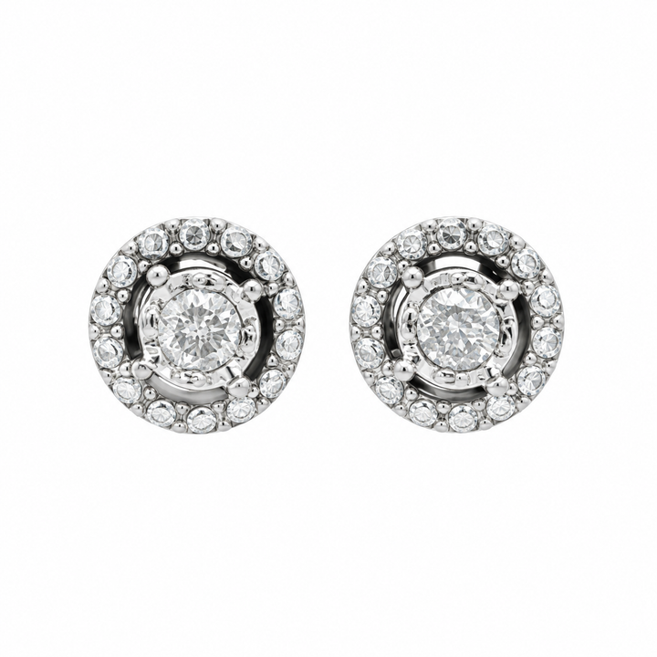 0.12 CTW Diamond 14K White Gold Stud Earrings