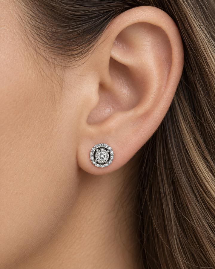 0.12 CTW Diamond 14K White Gold Stud Earrings