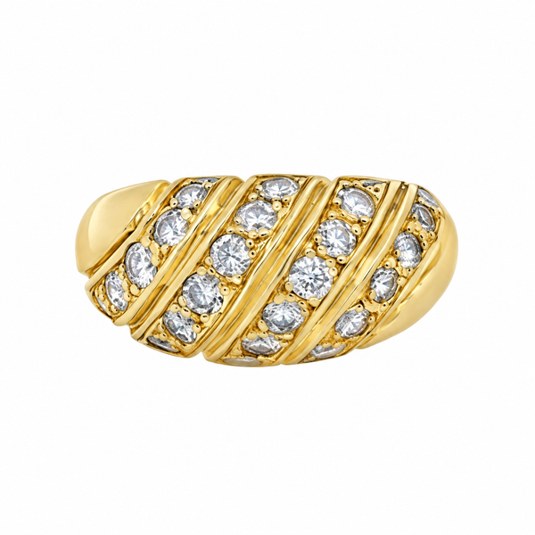 1.00 CTW Diamond 14K Yellow Gold Dome Ring