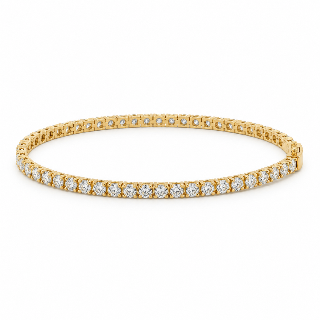 3.50 CTW Round Diamond 14K Yellow Gold Bracelet