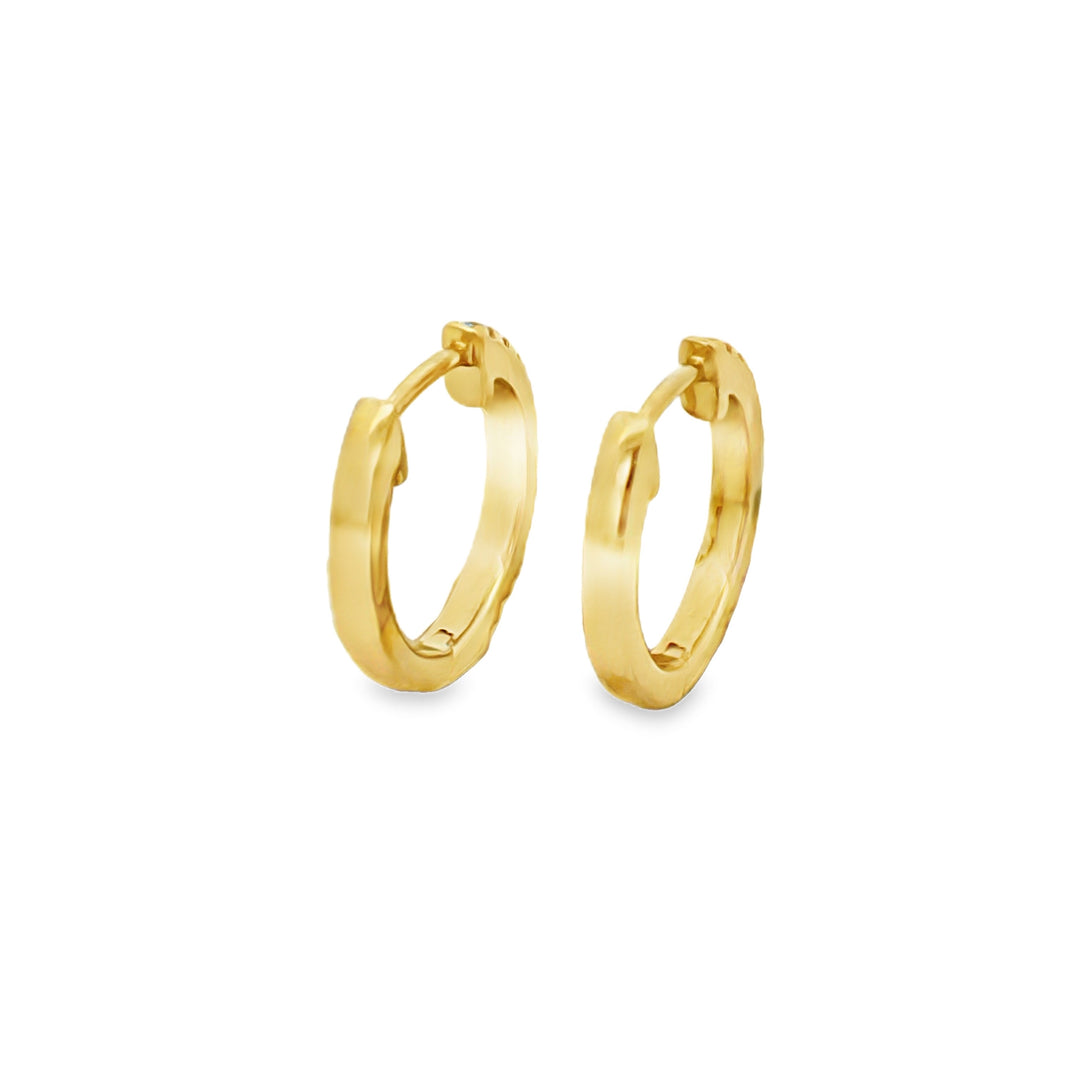 0.23 CTW Diamond 18K Yellow Gold Hoop Earrings