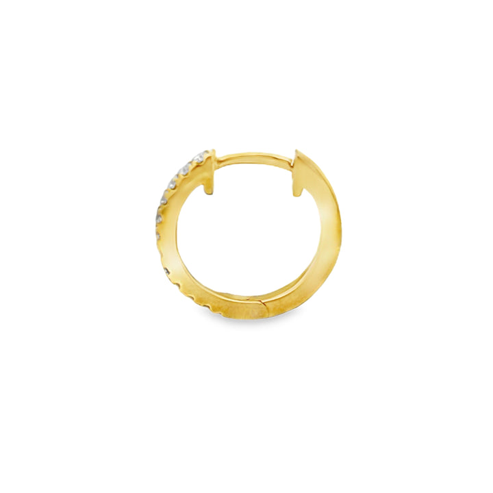 0.23 CTW Diamond 18K Yellow Gold Hoop Earrings