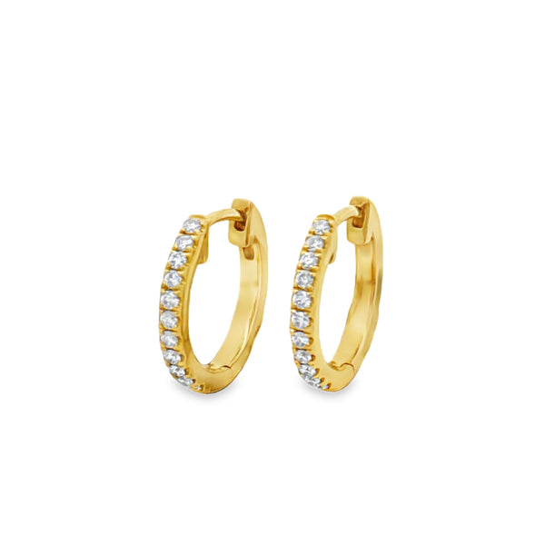 0.23 CTW Diamond 18K Yellow Gold Hoop Earrings