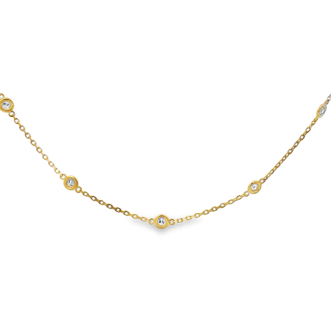0.75 CTW Diamond 14K Yellow Gold Diamond by the Inch Necklace