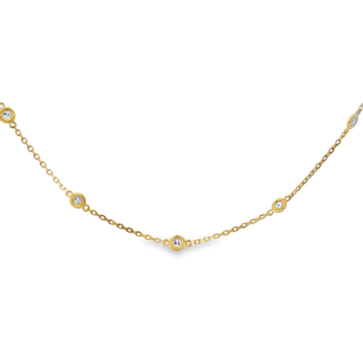 0.75 CTW Diamond 14K Yellow Gold Diamond by the Inch Necklace