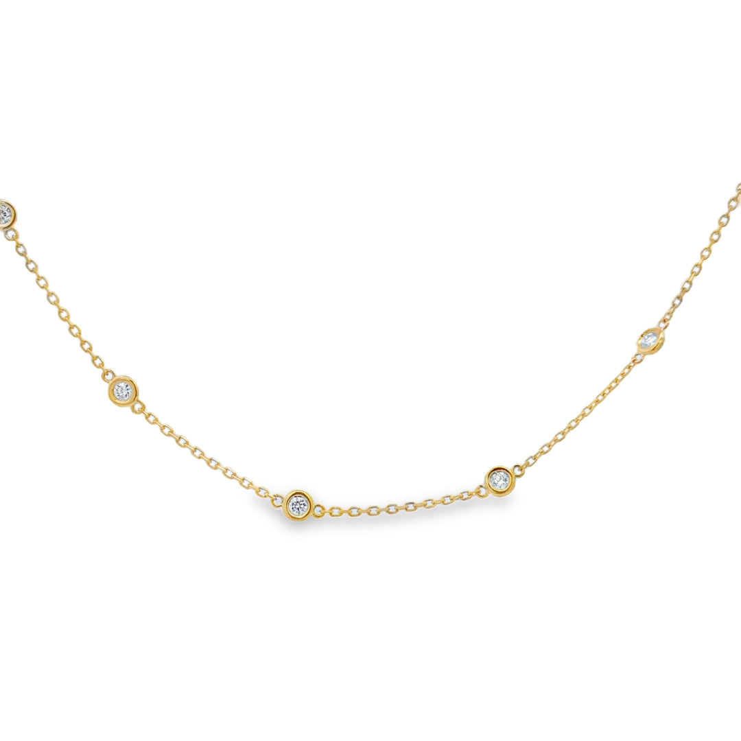 0.75 CTW Diamond 14K Yellow Gold Diamond by the Inch Necklace