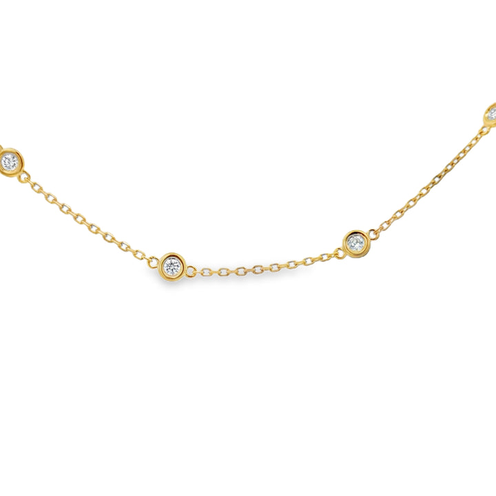 0.75 CTW Diamond 14K Yellow Gold Diamond by the Inch Necklace
