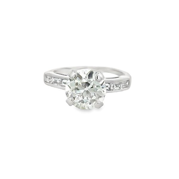 2.91 CT GIA Old European Cut Diamond Platinum Art Deco Engagement Ring