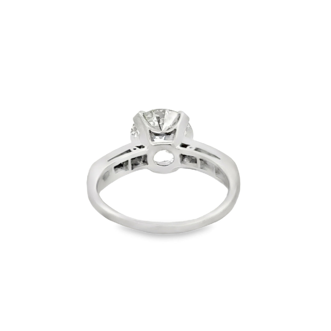 2.91 CT GIA Old European Cut Diamond Platinum Art Deco Engagement Ring