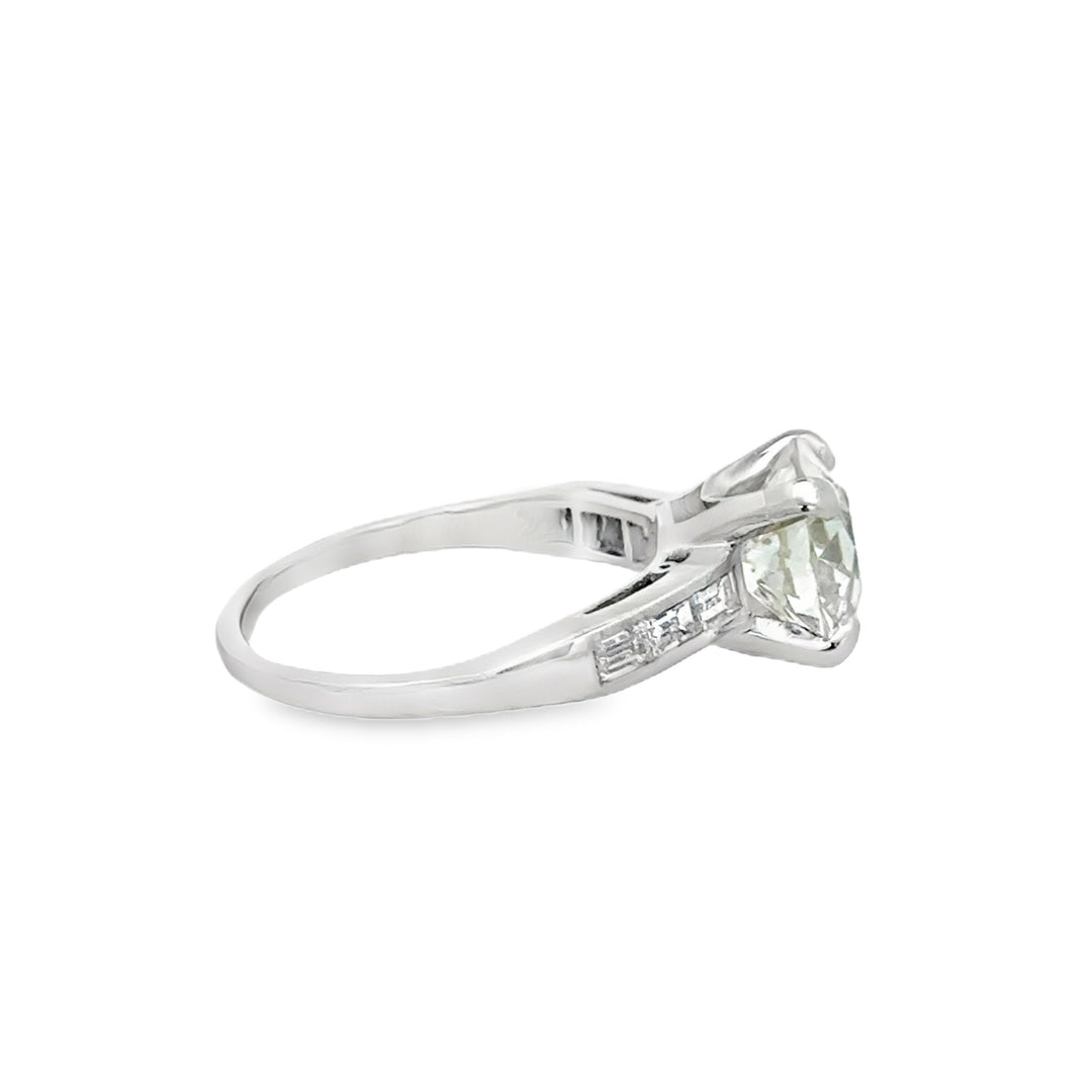 2.91 CT GIA Old European Cut Diamond Platinum Art Deco Engagement Ring