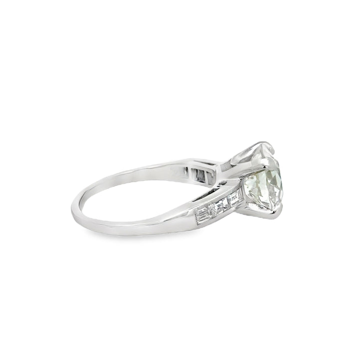 2.91 CT GIA Old European Cut Diamond Platinum Art Deco Engagement Ring