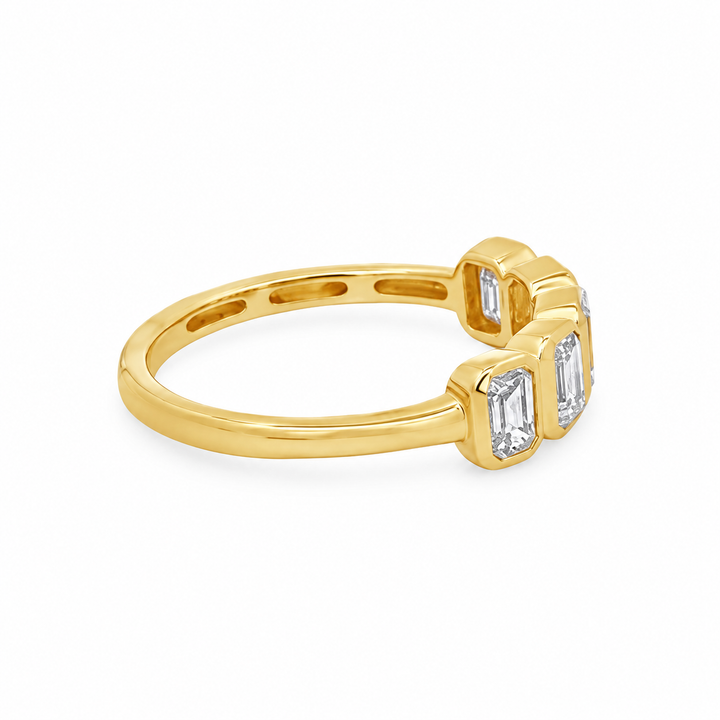1.20 CTW Emerald-Cut Diamond 14K Yellow Gold Band Ring